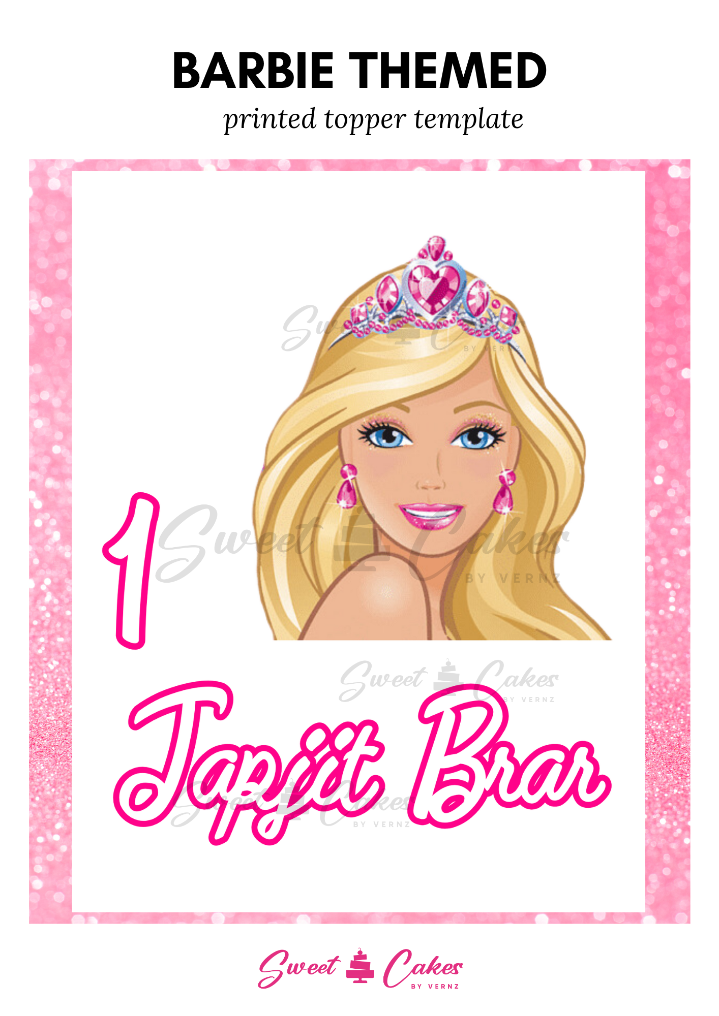 Barbie Themed Cake Topper Sweet Cakes by Vernz