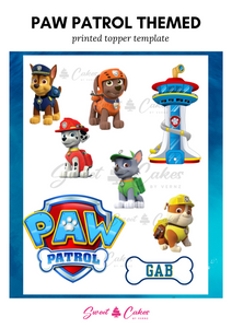 Paw Patrol Themed Cake Topper